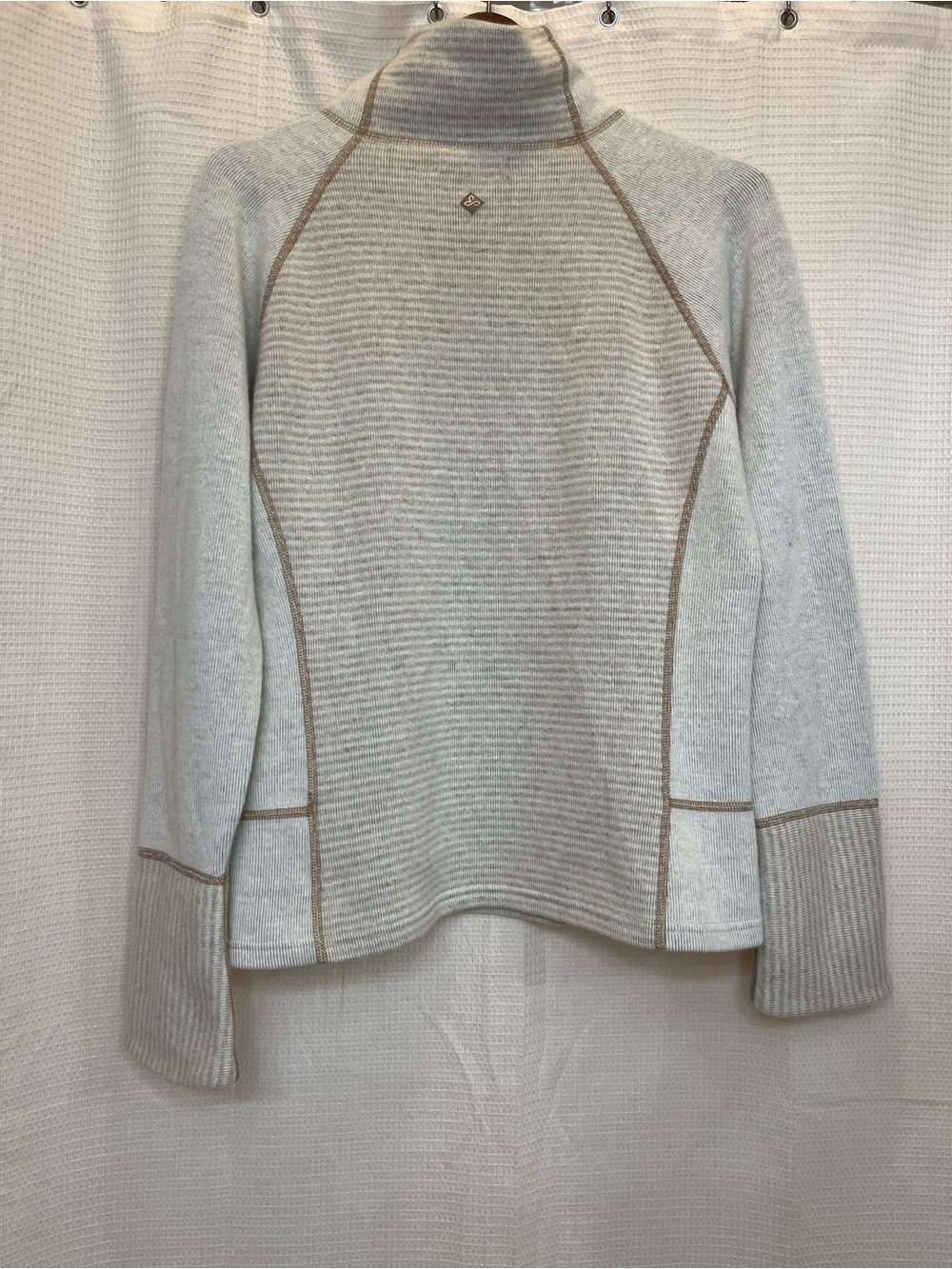 prAna Lucia Wool Blend Cowl Neck Women’s Medium Sweater - Oatmeal / Light Gray - Picture 6 of 7